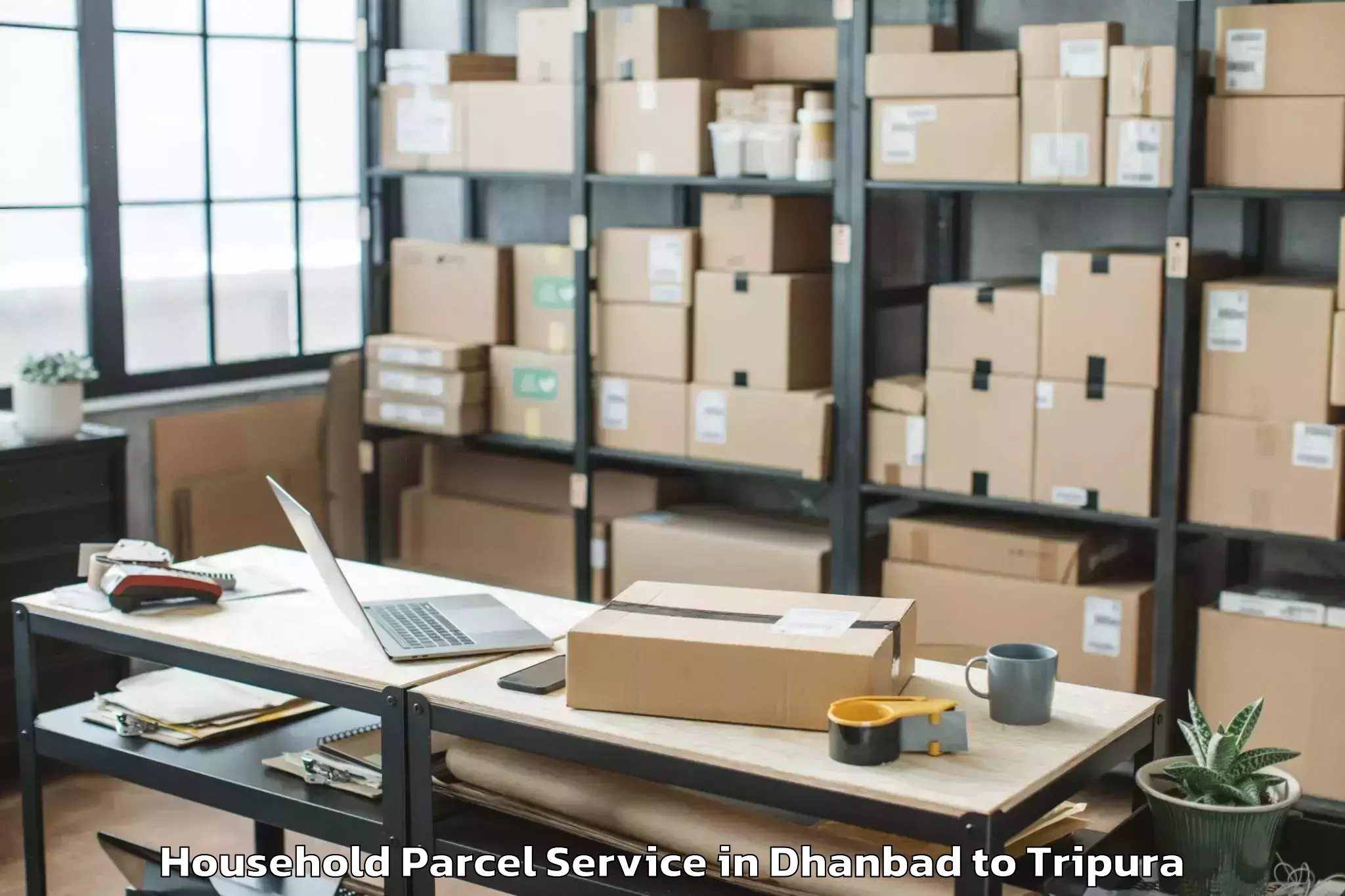 Book Your Dhanbad to Tulashikhar Household Parcel Today